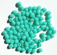 100 4mm Faceted Opaque Turquoise Firepolish Beads
